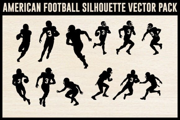 American Football Silhouette Pack: Action-Packed Vector Art