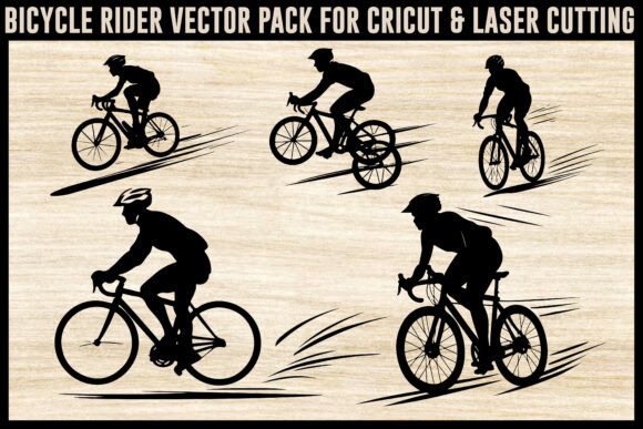 Bicycle Rider Silhouette Pack: Dynamic Vectors for Active Design