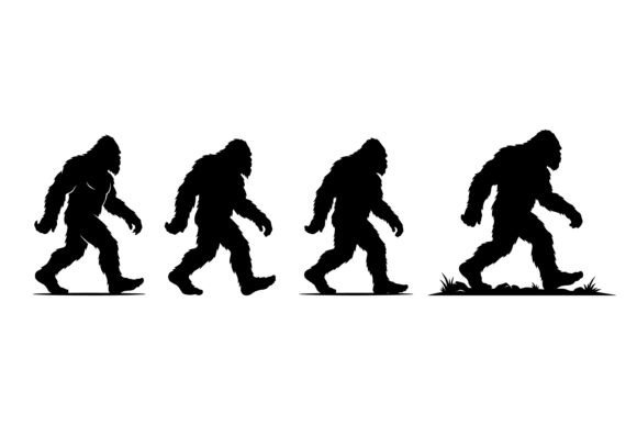 Bigfoot Walking Silhouettes: Dynamic Design Assets