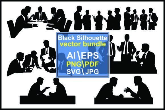 Business Silhouettes: Dynamic Meeting Vectors