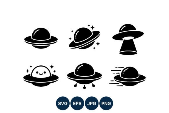 Cartoon Space Flying Saucers Vector: A Playful Design Asset
