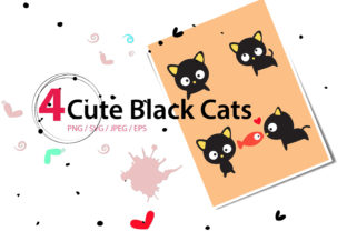 Cute Black Cats: Adorable Illustrations for Every Project