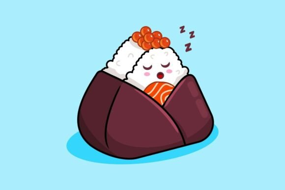 Cute Sleeping Onigiri Salmon: A Cozy Kawaii Design Essential
