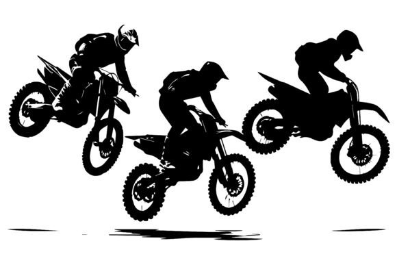 Dynamic Motion: Using Silhouette Biker Rider Lifts the Front