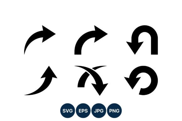 Dynamic Visuals: Curved and Circular Black Arrows Vector