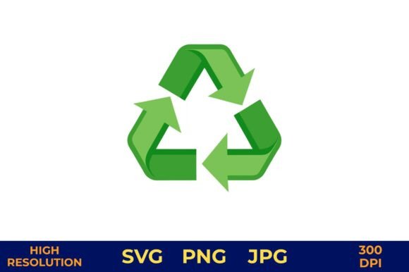 Elevate Your Brand with a 3D Recycling Icon in Green