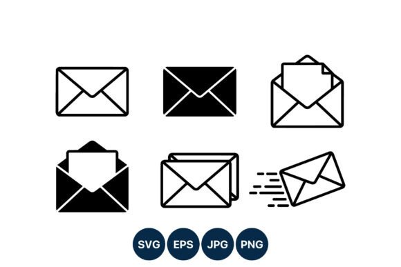 Envelope Icons Black and White Mail Set: A Designer's Toolkit