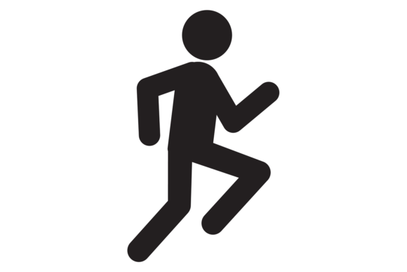 Fast Motion Iconography: The Running Person Figure Black Icon