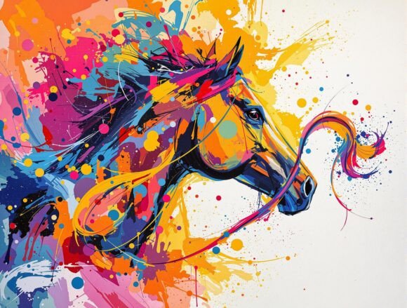 Galloping: A Burst of Color Abstract Art