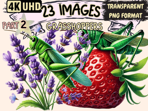 Grasshoppers Clipart P2: Design with a Playful, Natural Vibe
