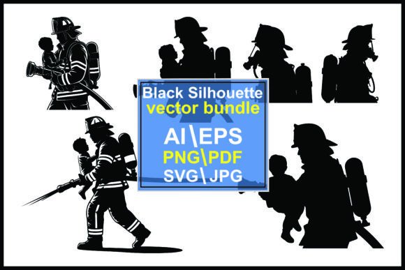 Heroic Visuals: Firefighter Silhouettes for Design