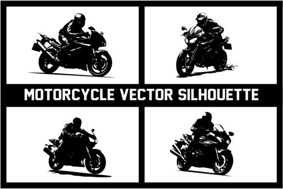 Motorbike Vector Silhouette Bundle: Dynamic Design Assets