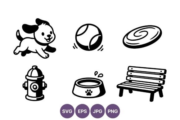 Playful Puppy Ball Frisbee Vector Art for Creative Projects
