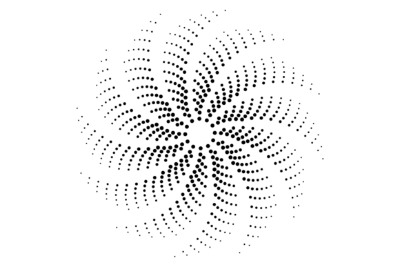 Radial Black Circle Ornament: Monochrome Motion