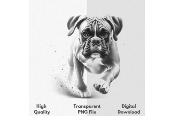 Running Boxer Dog PNG: Capturing Motion in Your Designs