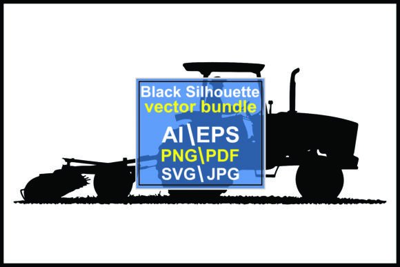 Silhouette of Man Driving Tractor Plow: A Designer's Go-To Asset