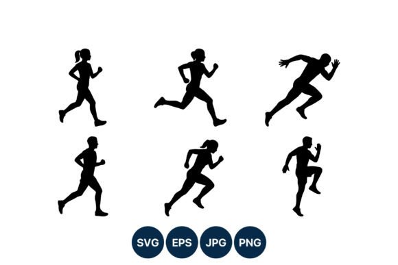 Silhouette Runners Vector Art: Dynamic Graphics for Motion