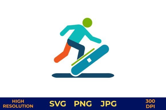Snowboarder in Action on Flat Vector: Dynamic Motion for Your Designs