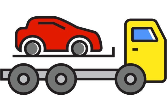 Tow Truck with Loaded Car: Capturing Industrial Motion